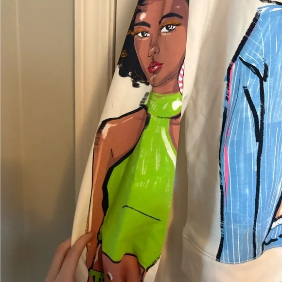 Zara White Sweatshirt with Colorful Graphic Design - Picture 3 of 5